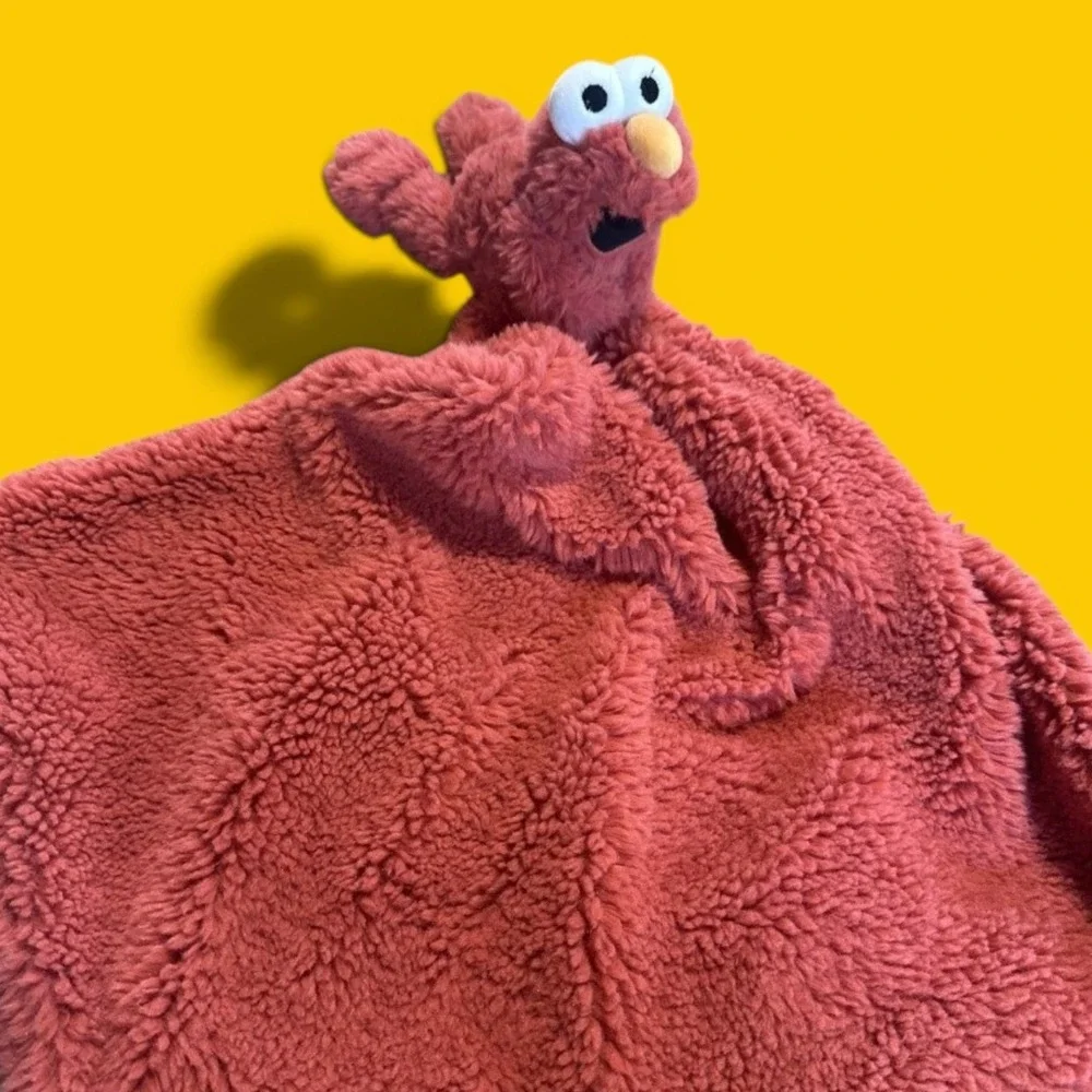 Pottery Barn Kids Elmo Red Plush Sherpa Security Blanket Lovey Soft Toy Blanket